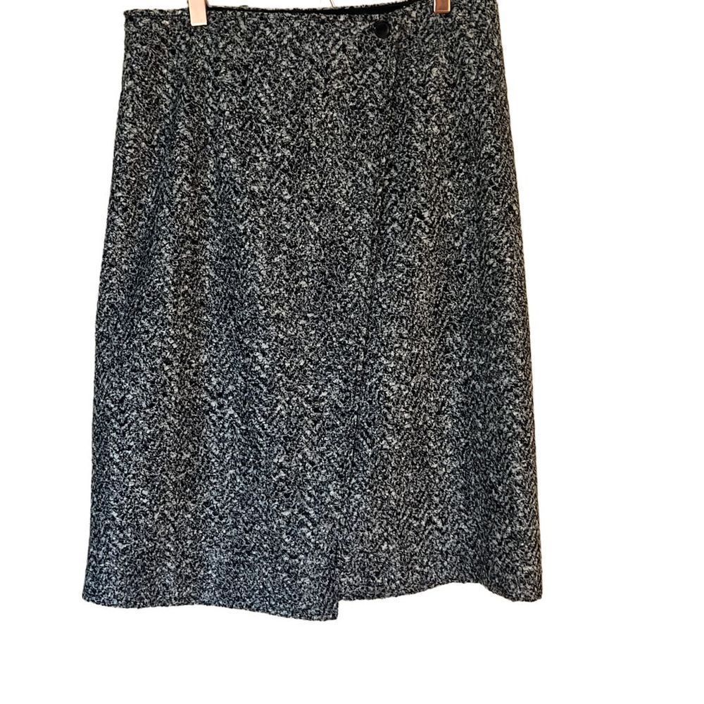 Theory Midi Tweed Knit Wrap Skirt